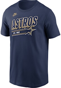 Nike Houston Astros Navy Blue Cooperstown MLB Retro Short Sleeve T Shirt