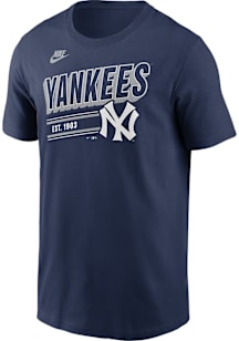 Nike New York Yankees Navy Blue Cooperstown MLB Retro Short Sleeve T Shirt