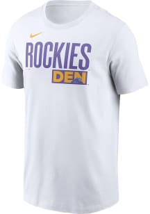 Nike Colorado Rockies White City Connect Short Sleeve T Shirt
