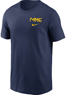 Nike Milwaukee Brewers Navy Blue City Connect Short Sleeve T Shirt