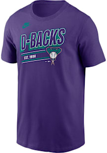 Nike Arizona Diamondbacks Purple Cooperstown MLB Retro Short Sleeve T Shirt