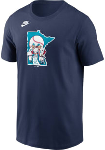 Nike Minnesota Twins Navy Blue Cooperstown Logo Short Sleeve T Shirt