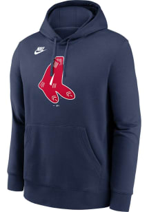 Nike Boston Red Sox Mens Navy Blue Cooperstown Logo Club Long Sleeve Hoodie