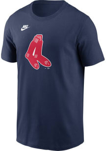 Nike Boston Red Sox Navy Blue Cooperstown Logo Short Sleeve T Shirt