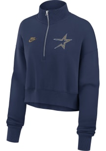 Nike Houston Astros Womens Navy Blue Cooperstown Qtr Zip