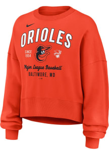 Nike Baltimore Orioles Womens Orange Fangear Crew Sweatshirt