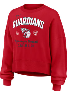 Nike Cleveland Guardians Womens Red Fangear Crew Sweatshirt
