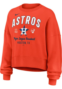 Nike Houston Astros Womens Orange Fangear Crew Sweatshirt