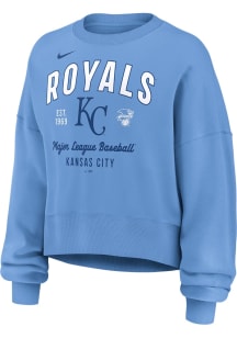 Nike Kansas City Royals Womens Light Blue Fangear Crew Sweatshirt