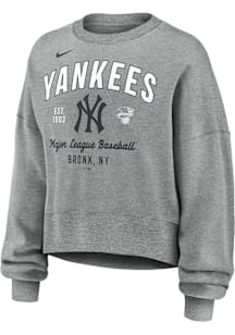 Nike New York Yankees Womens Grey Fangear Crew Sweatshirt