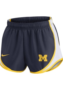 Womens Michigan Wolverines Blue Nike Tempo Shorts