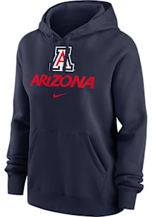 Nike Arizona Wildcats Womens Navy Blue Wordmark Hooded Sweatshirt