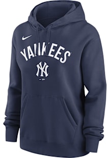 Nike New York Yankees Womens Navy Blue Slant Hooded Sweatshirt