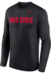 Mens Ohio State Buckeyes Black Nike Wordmark Legend Long Sleeve T-Shirt