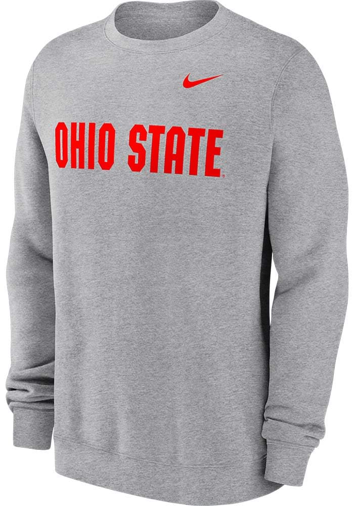 Nike Ohio State Buckeyes Mens Dark Grey Heather Wordmark