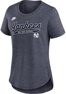 Nike New York Yankees Womens Navy Blue Cooperstown Short Sleeve T-Shirt
