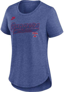 Nike Texas Rangers Womens Blue Cooperstown Short Sleeve T-Shirt