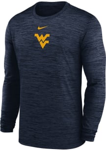 Nike West Virginia Mountaineers Navy Blue Sideline Velocity Long Sleeve T-Shirt