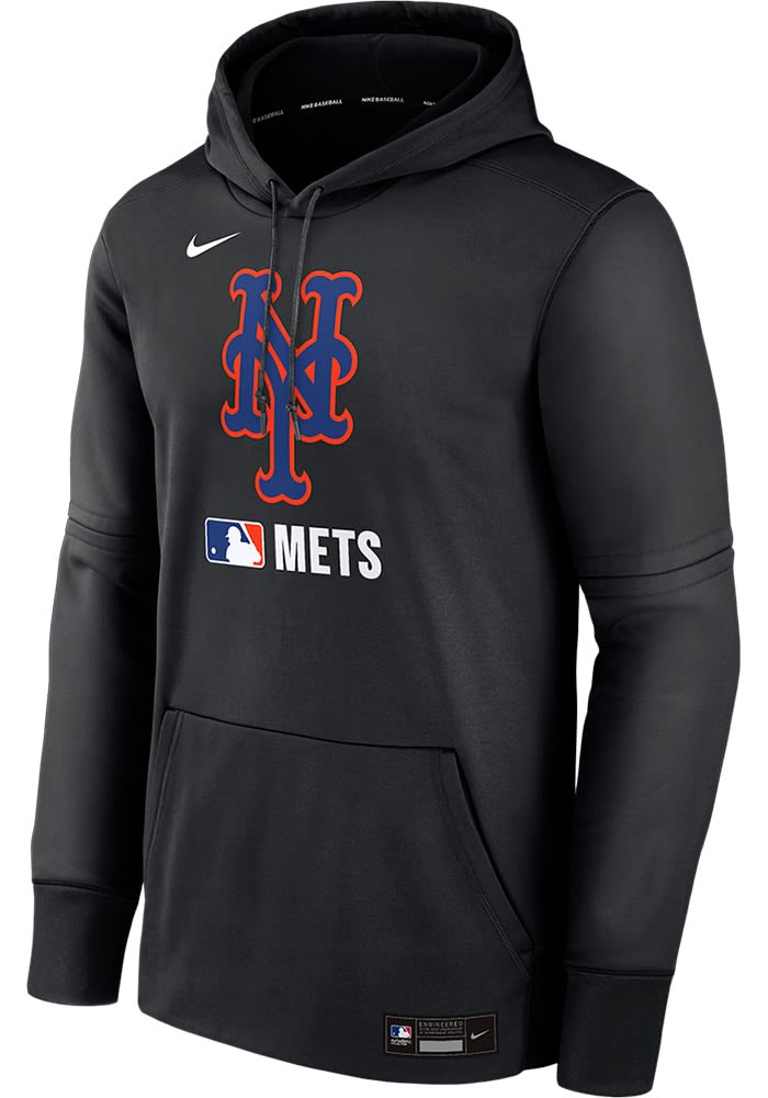 New York Mets Mens Nike BLACK AC Therma Fit Hood - 173217136