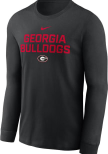 Nike Georgia Bulldogs Black Sideline Team Issue Long Sleeve T Shirt
