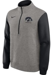 Mens Iowa Hawkeyes Grey Nike Club Fleece Qtr Zip Fashion Pullover