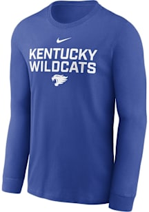 Nike Kentucky Wildcats Blue Sideline Team Issue Long Sleeve T Shirt