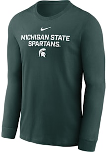 Nike Michigan State Spartans Green Sideline Team Issue Long Sleeve T Shirt