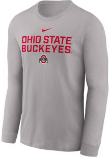Mens Ohio State Buckeyes Grey Nike Sideline Team Issue Tee