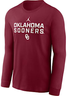 Nike Oklahoma Sooners Crimson Sideline Team Issue Long Sleeve T Shirt