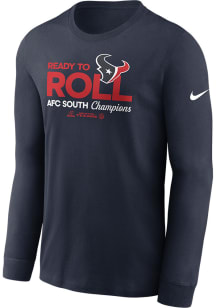 Nike Houston Texans Navy Blue 2024 Division Champs Long Sleeve T Shirt