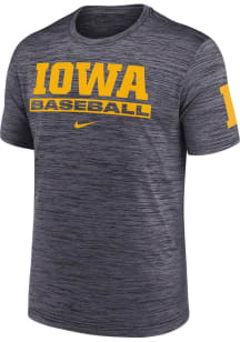 Iowa Hawkeyes Black Nike BASEBALL 2 HIT Short Sleeve T Shirt