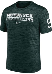 Michigan State Spartans Green Nike BASEBALL 2 HIT Short Sleeve T Shirt