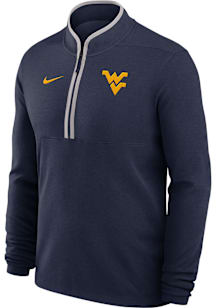 Nike West Virginia Mountaineers Mens Navy Blue VICTORY Long Sleeve Qtr Zip Pullover