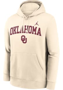 Nike Oklahoma Sooners Mens Natural CLUB FLEECE Long Sleeve Hoodie