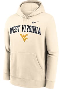 Nike West Virginia Mountaineers Mens Natural CLUB FLEECE Long Sleeve Hoodie