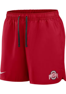 Mens Ohio State Buckeyes Red Nike WOVEN FLOW Shorts