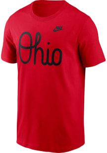 Ohio State Buckeyes Red Nike Script Short Sleeve T Shirt