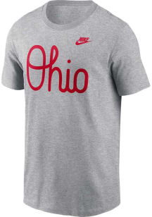 Ohio State Buckeyes Grey Nike Script Short Sleeve T Shirt