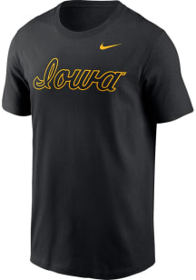 Iowa Hawkeyes Black Nike WORDMARK Short Sleeve T Shirt