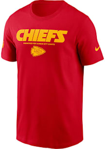 Nike Kansas City Chiefs Red Sideline Team Issue Short Sleeve T Shirt