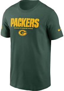 Nike Green Bay Packers Green Sideline Team Issue Short Sleeve T Shirt
