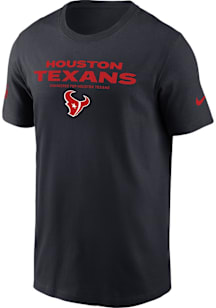 Nike Houston Texans Navy Blue Sideline Team Issue Short Sleeve T Shirt