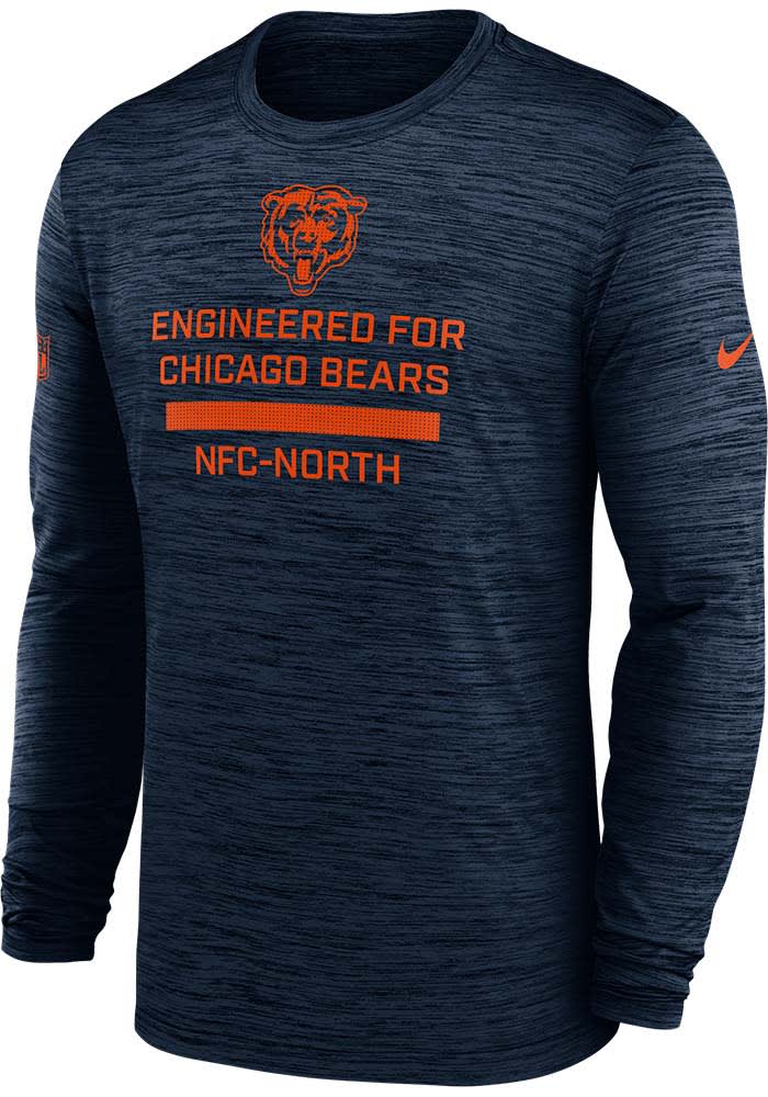 Nike Chicago Bears NAVY Sideline Team Issue Long Sleeve T-Shirt