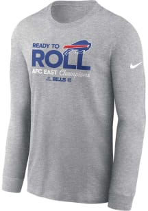 Nike Buffalo Bills Grey 2024 Division Champs Long Sleeve T Shirt