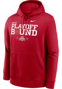 Mens Ohio State Buckeyes Red Nike 2024 College Football Playoff Hooded Sweatshirt