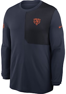 Nike Chicago Bears Navy Blue Sideline Coach Long Sleeve T-Shirt