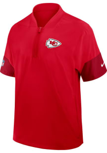 Nike Kansas City Chiefs Mens Red Sideline Coach Short Sleeve Jacket