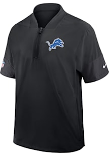 Nike Detroit Lions Mens Black Sideline Coach Short Sleeve Jacket