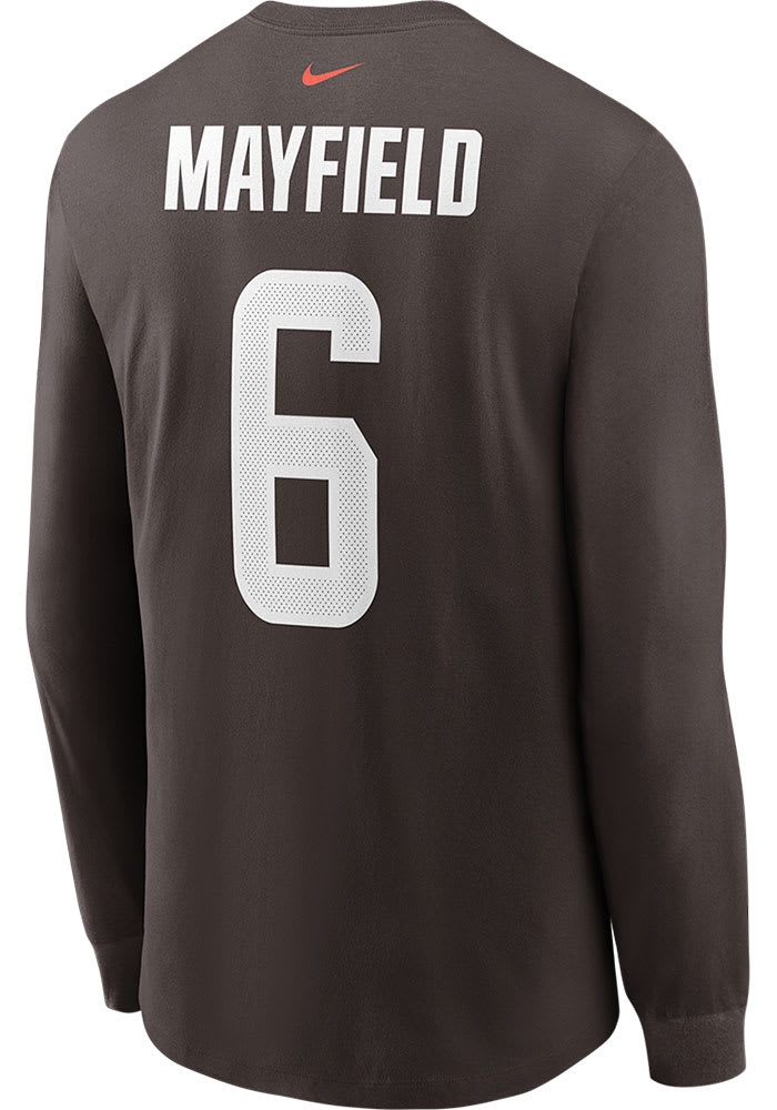 Baker Mayfield Cleveland Browns Brown Primetime Long Sleeve Player T Shirt