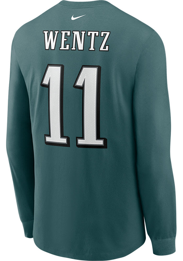Carson Wentz Philadelphia Eagles Midnight Green Primetime Long Sleeve Player T Shirt